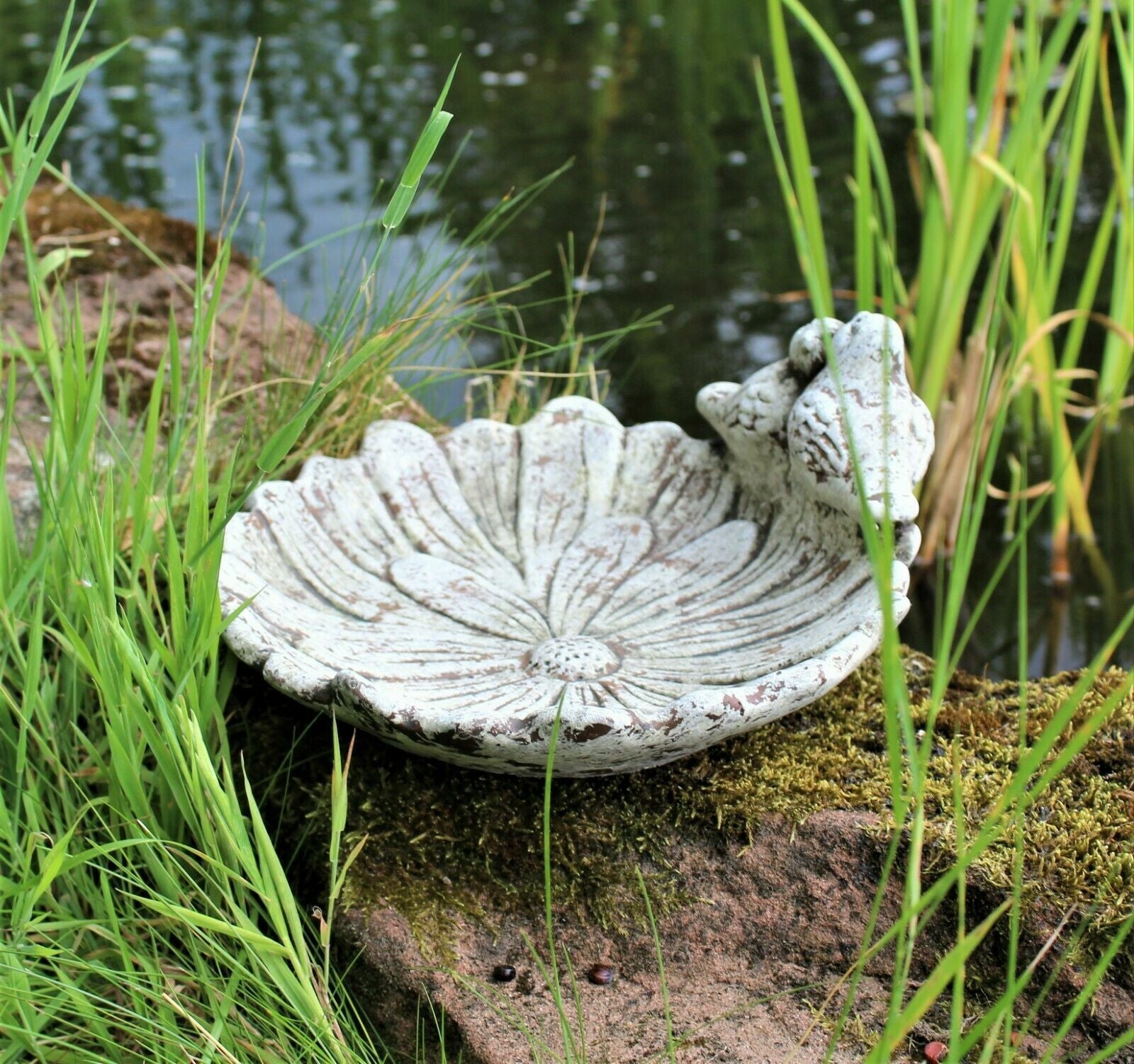 GARDEN ORNAMENT BIRD BATH BOWL OUTDOOR INDOOR OUTDOOR WATER WEATHERPROOF