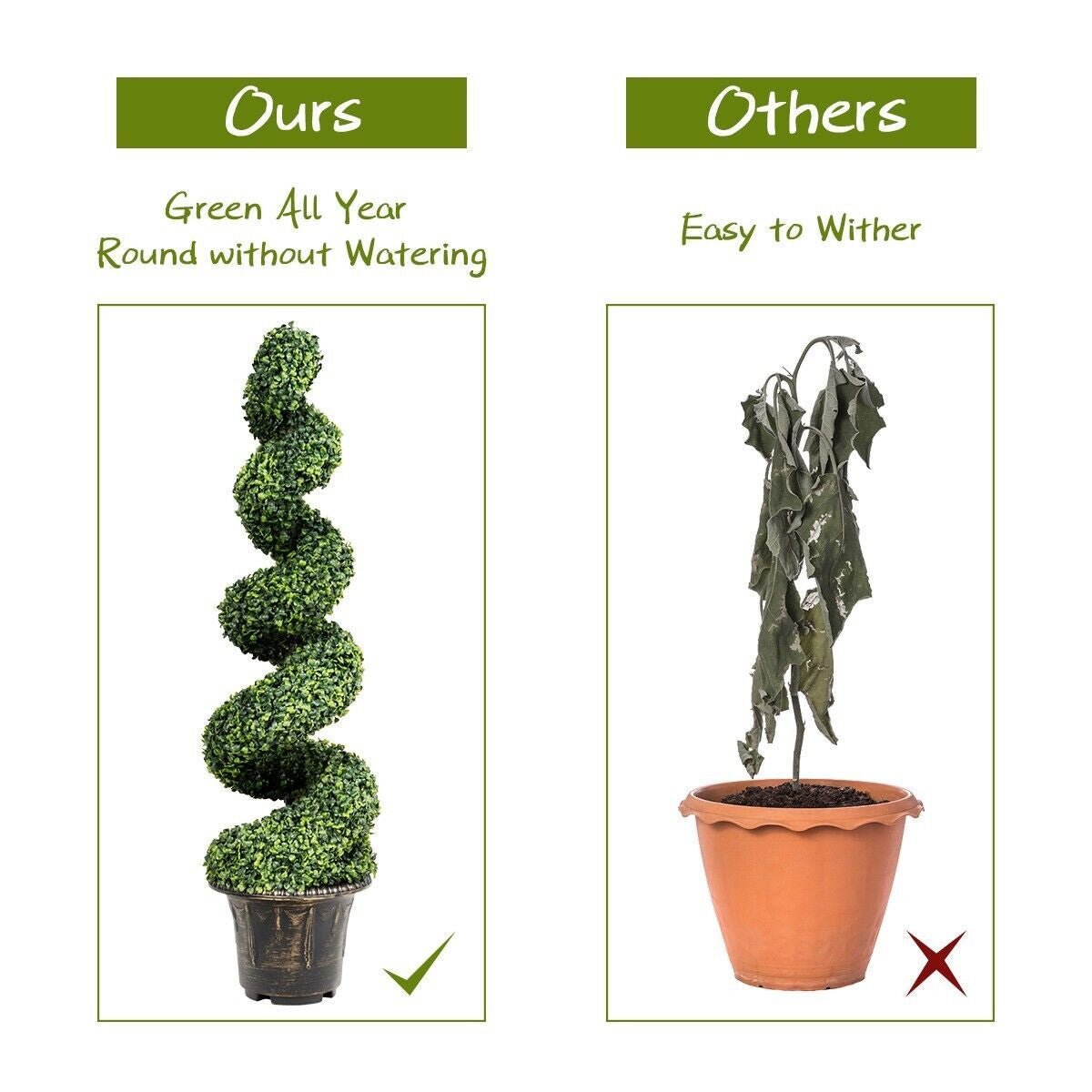 120Cm Artificial Boxwood Spiral Tree