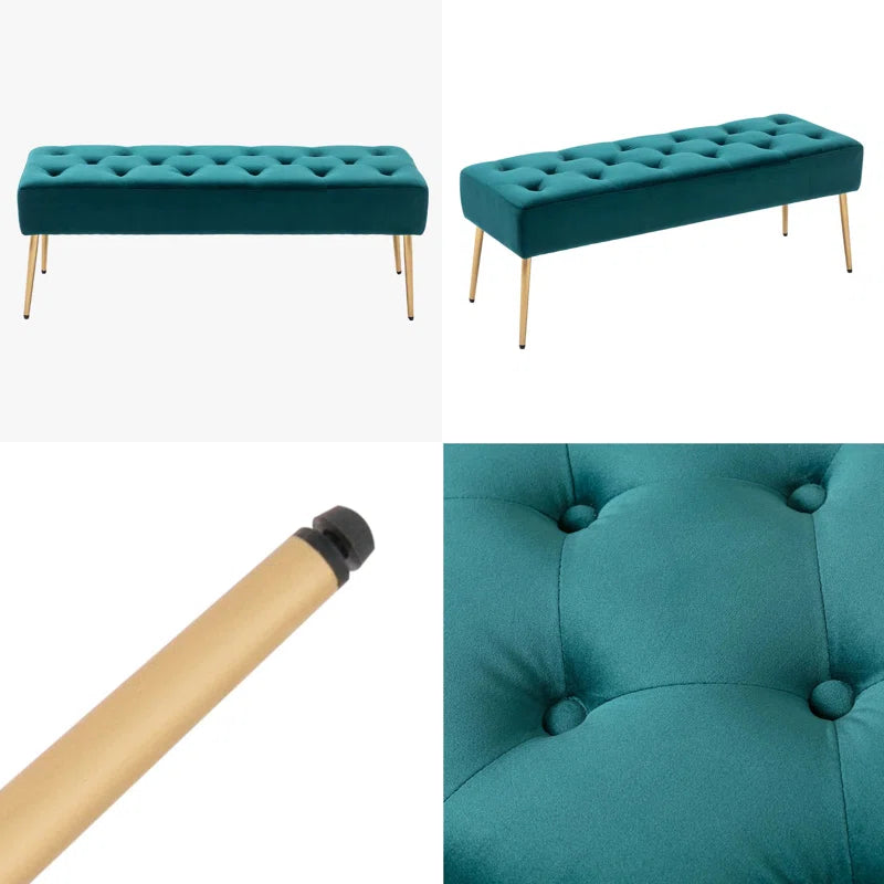 Velvet Upholstered Bench