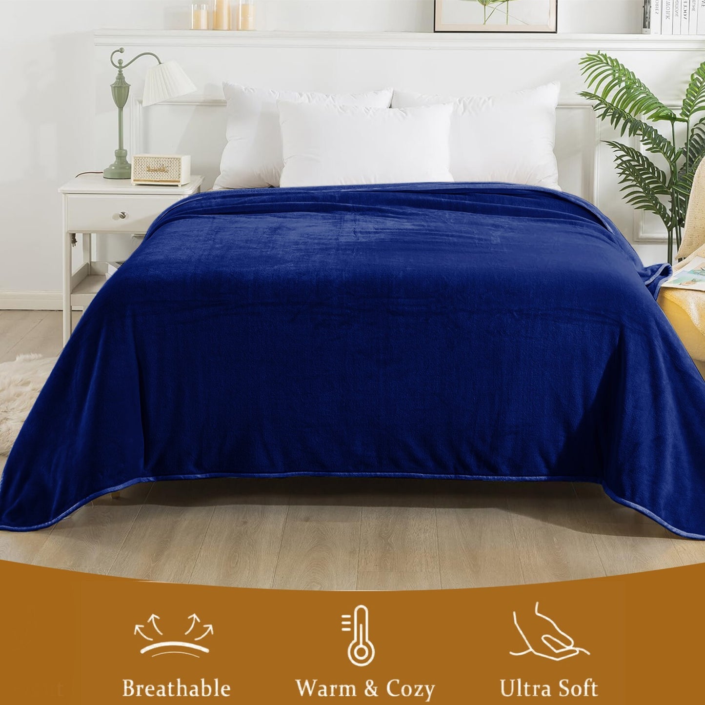 Large Fleece Blanket Throw Reversible Soft Warm Bed Sofa Blanket Double & King