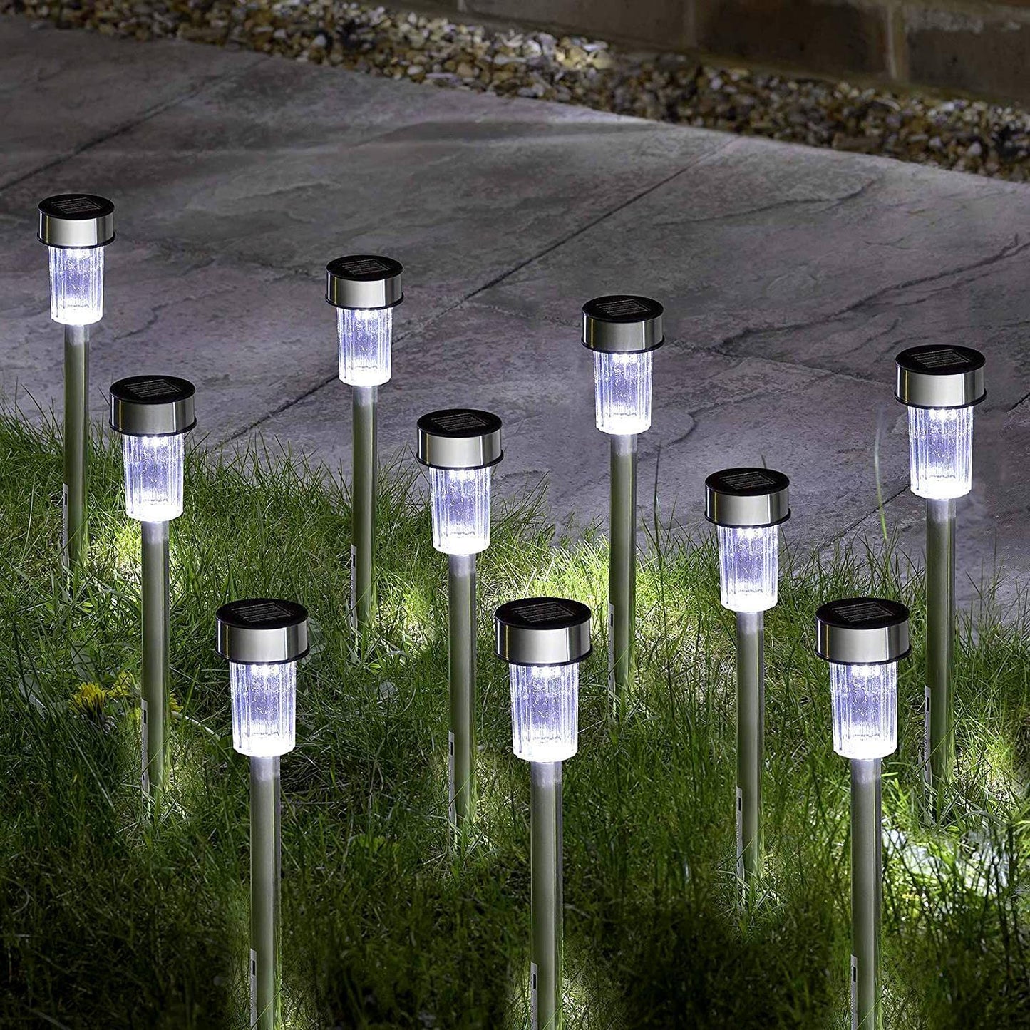Solar Lights Outdoor Garden Solar Stake Lights Patio Pathway Lighting 10 Pieces