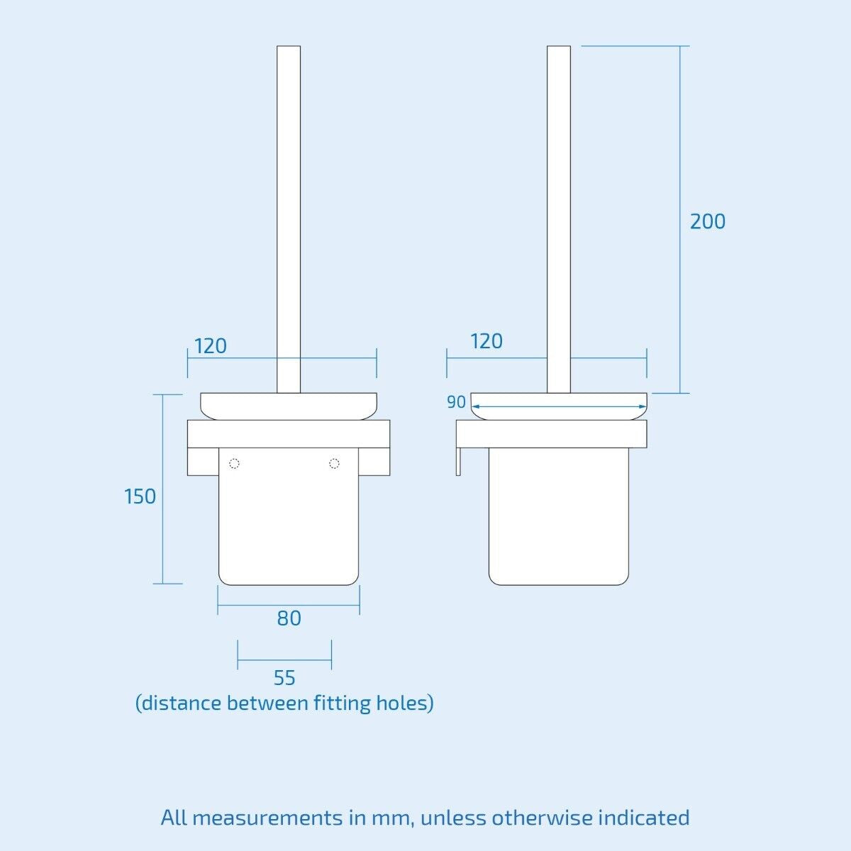Abloh Luxury Toilet Brush, Holder and Ceramic Bowl Wooden Walnut & Gold