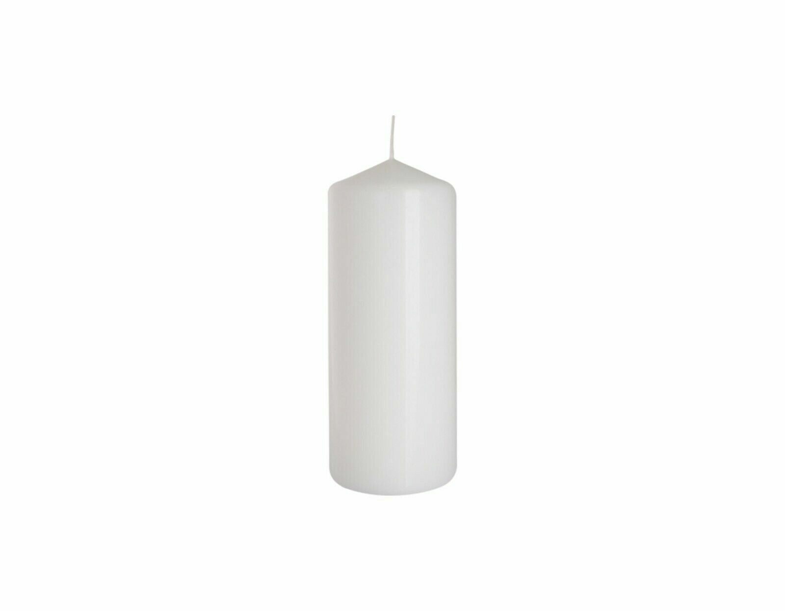 Set of 6 Church Large Pillar Candles 66 Hours Burning Time Ivory White 7Cm/15Cm
