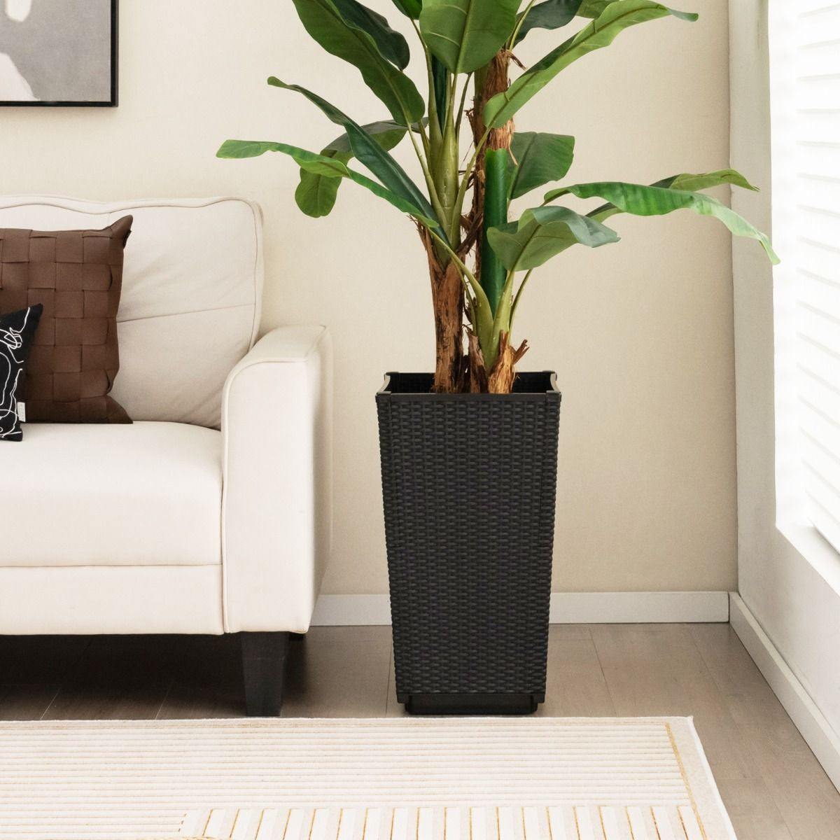 Outdoor Wicker Flower Pot Set of 2