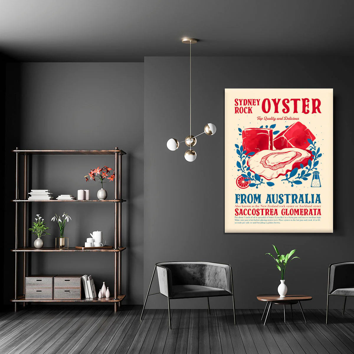 Oyster Kitchen Decor Canvas Print or Poster
