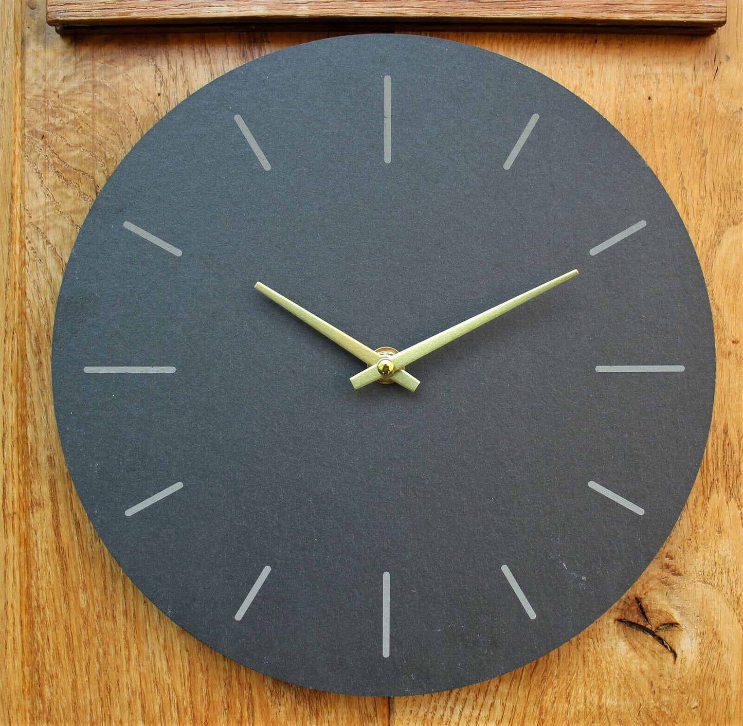 Wall Clock Grey Natural Slate Garden Indoor Outdoor Hand Finished Clock 30Cm