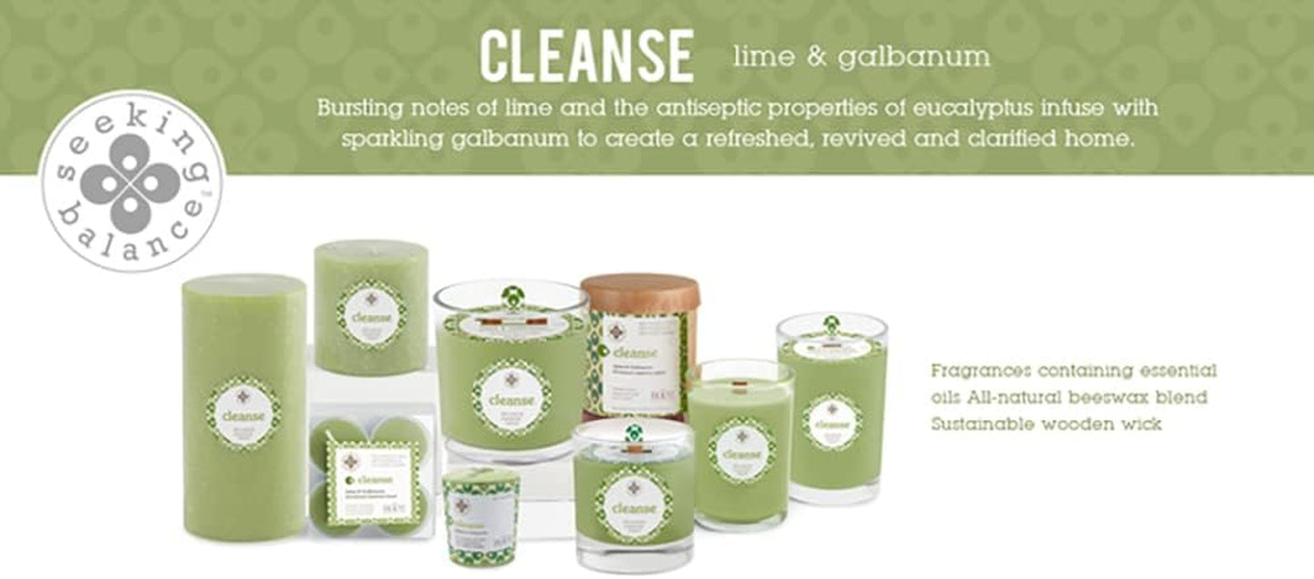 Aromatherapy Candles Seeking Balance Tealight Candles, 8-Pack, Cleanse- Lime & Galbanum