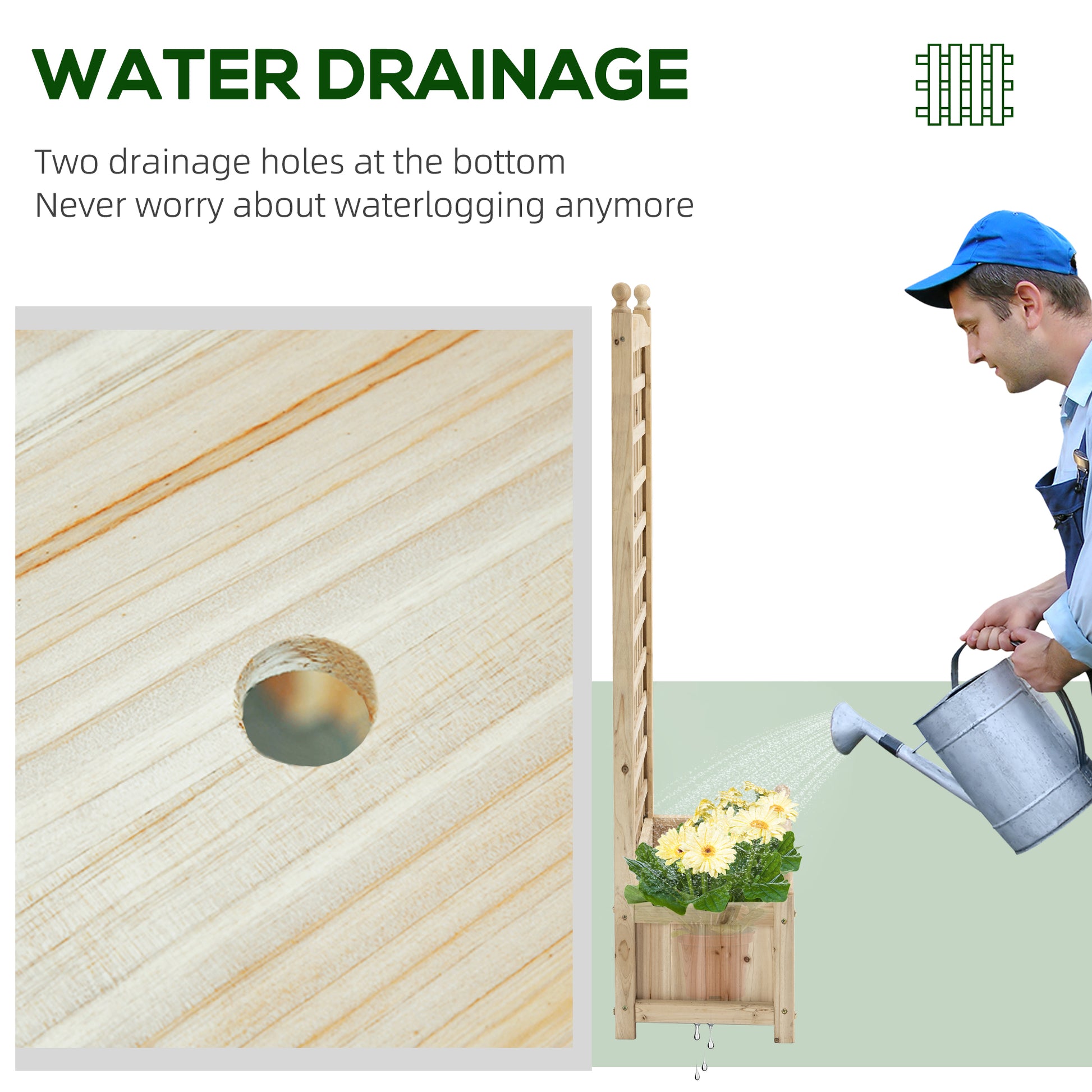 Garden Planters with Trellis for Climbing Vines Indoor Outdoor