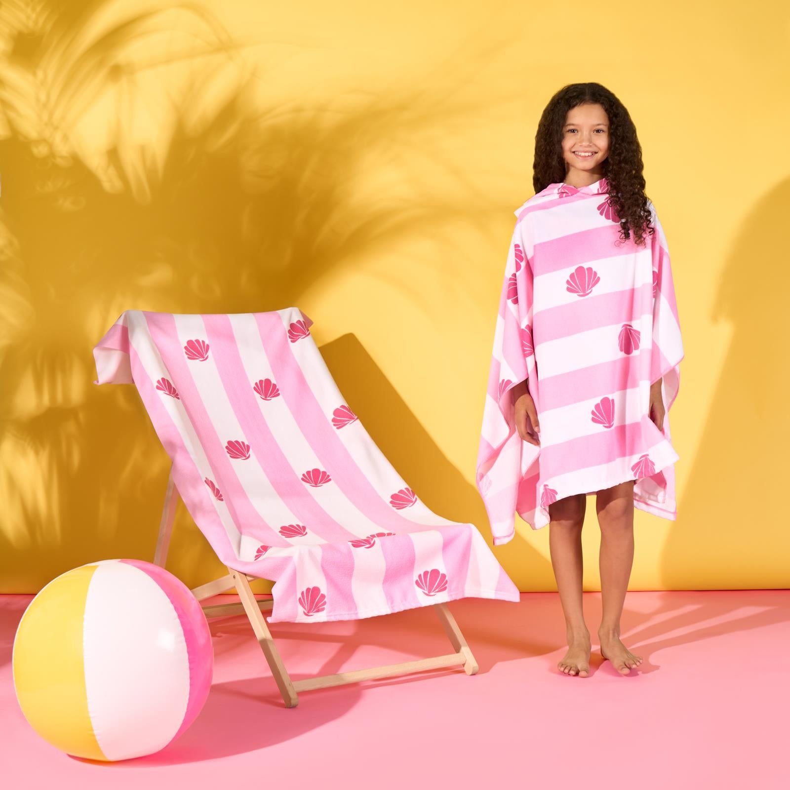 Kids Poncho Beach Towel Hooded Quick Dry Microfibre Holiday Swimming Absorbent