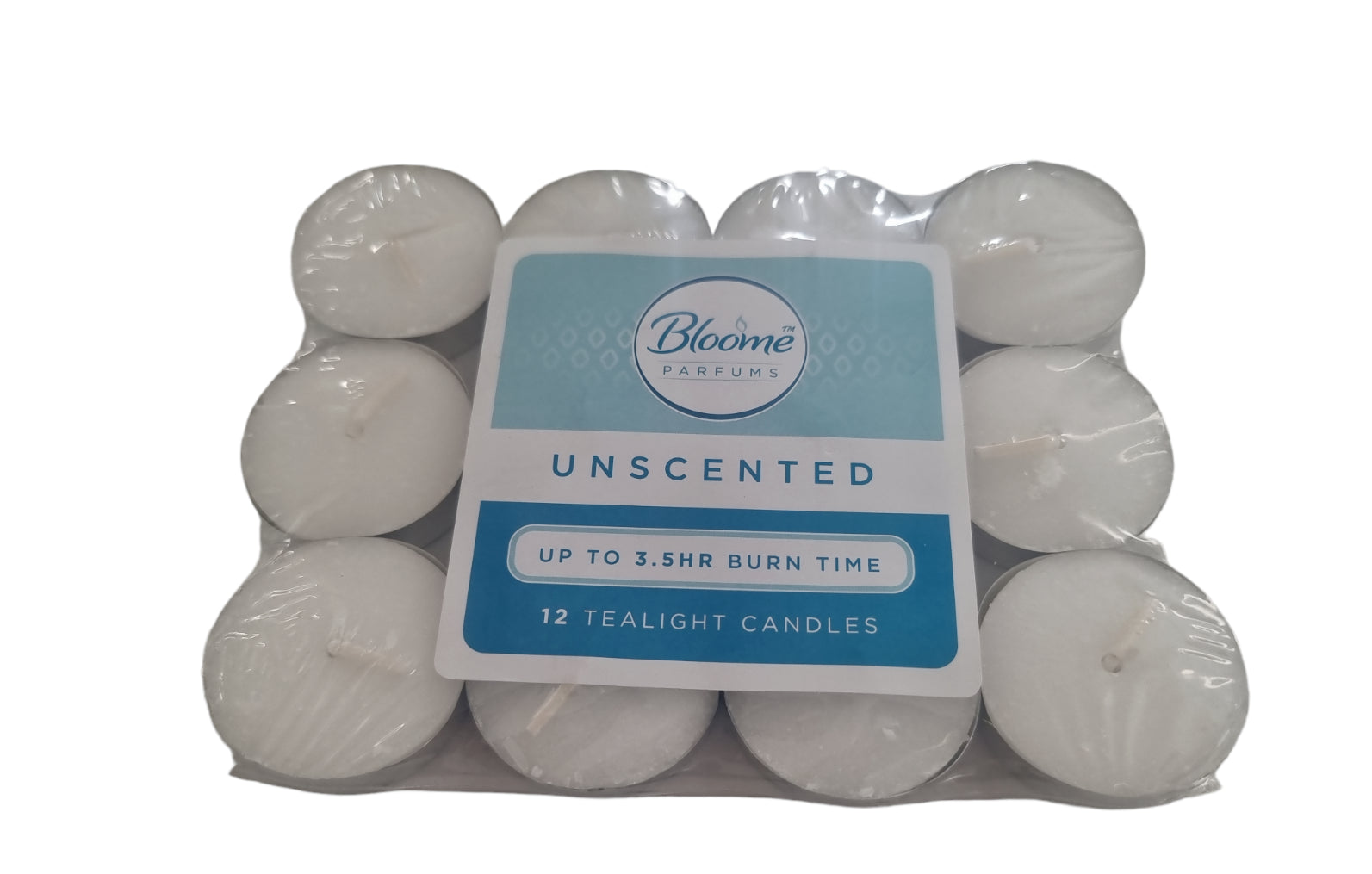 White Tea Lights Unscented X 12 Unfragranced Candles 3.5 Hour Night T Lights