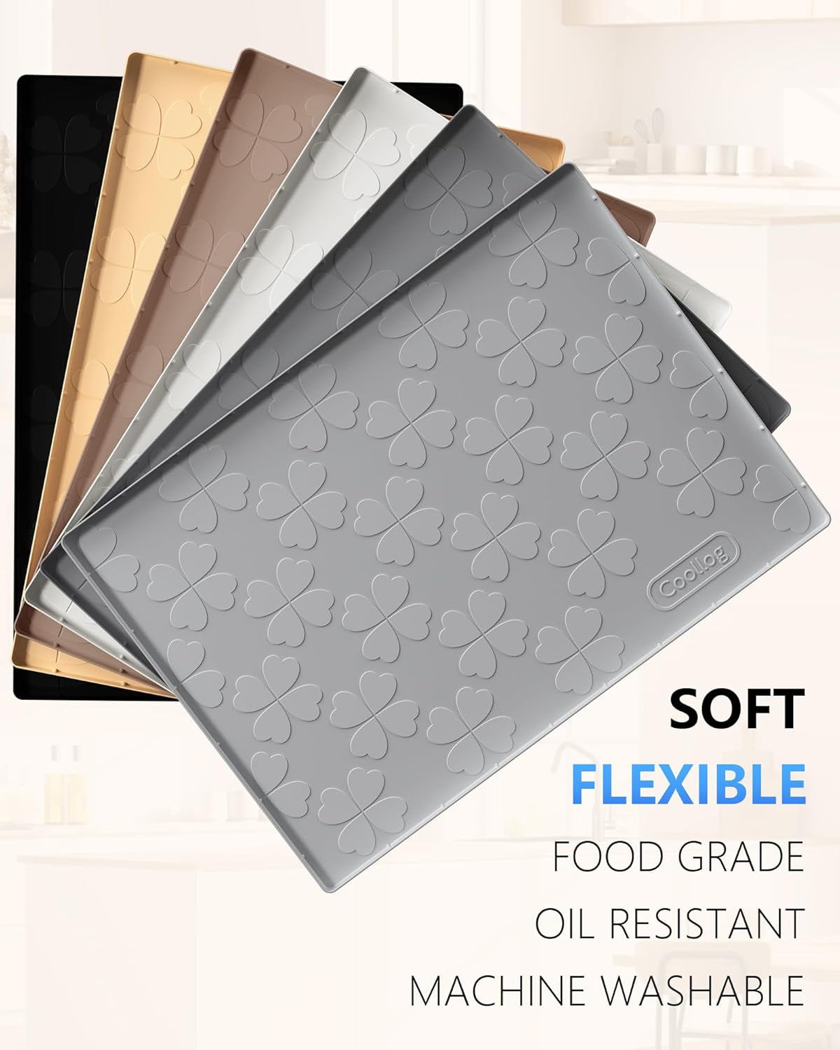 Waterproof under Sink Mat for 34" X 22" Cabinet Protector, Silicone Sink Mat for Kitchen and Bathroom, Easy to Clean Kitchen Cabinet Liner under Sink Drip Tray for Leaks