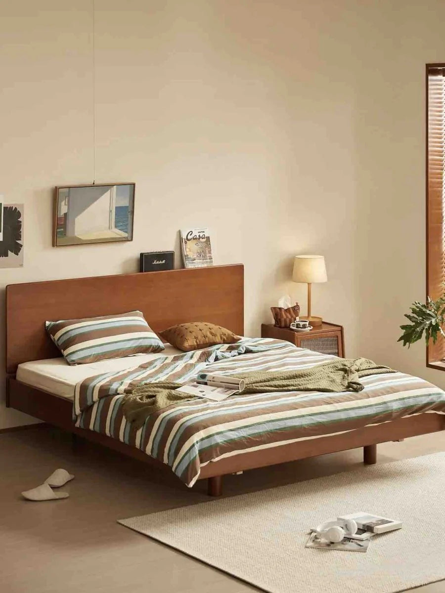 Retro Earthy Tone Stripe Queen Duvet Cover Set with Pillowcases, 100% Cotton