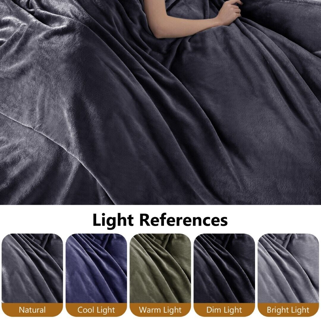 Large Fleece Blanket Throw Reversible Soft Warm Bed Sofa Blanket Double & King