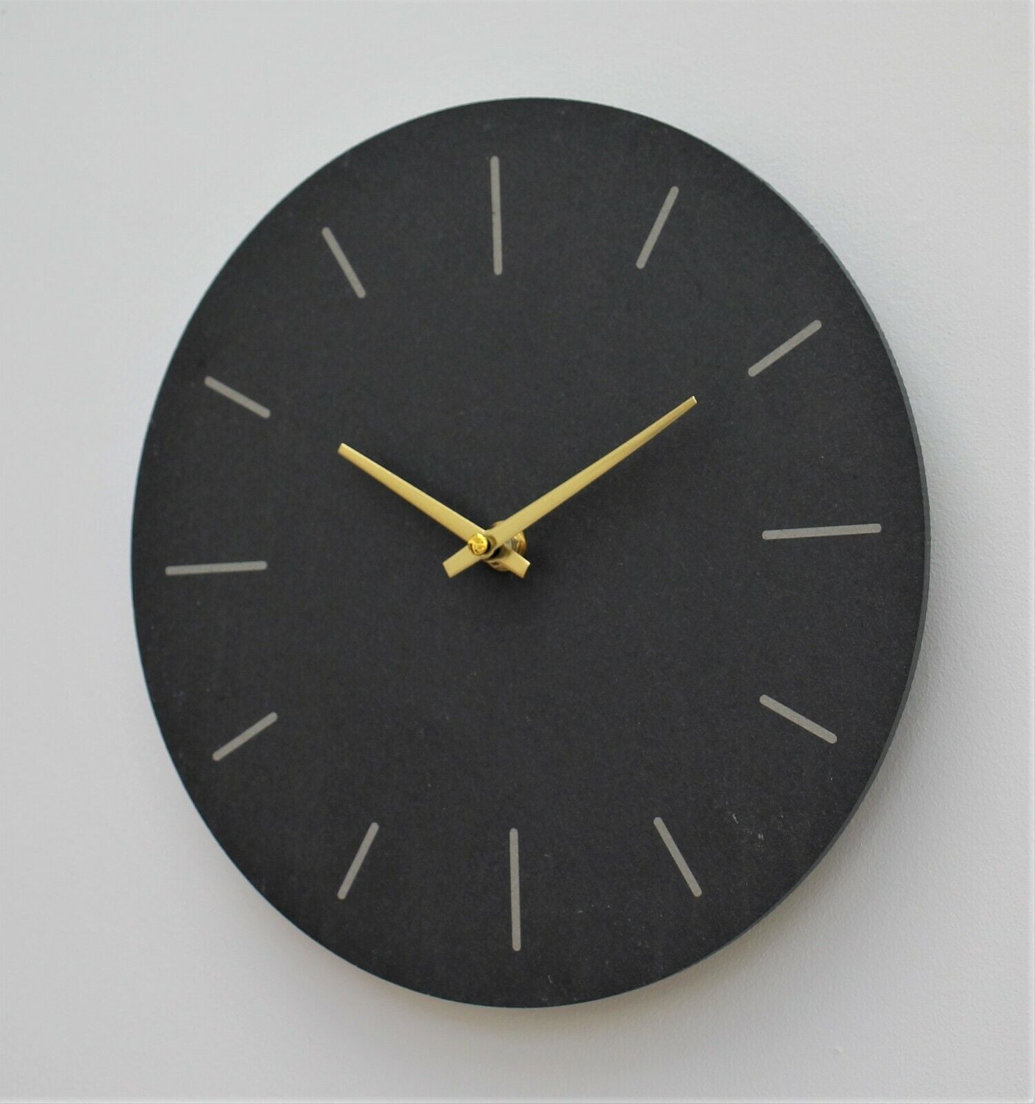 Wall Clock Grey Natural Slate Garden Indoor Outdoor Hand Finished Clock 30Cm
