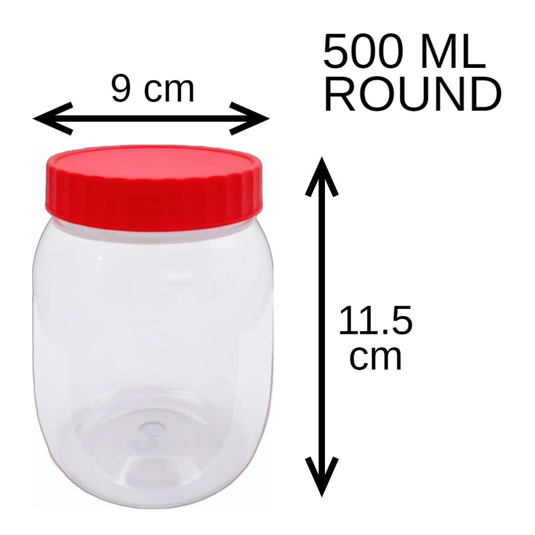 3 PLASTIC STORAGE Containers with Screw Top Lids Food Canisters JARS Large 500ML
