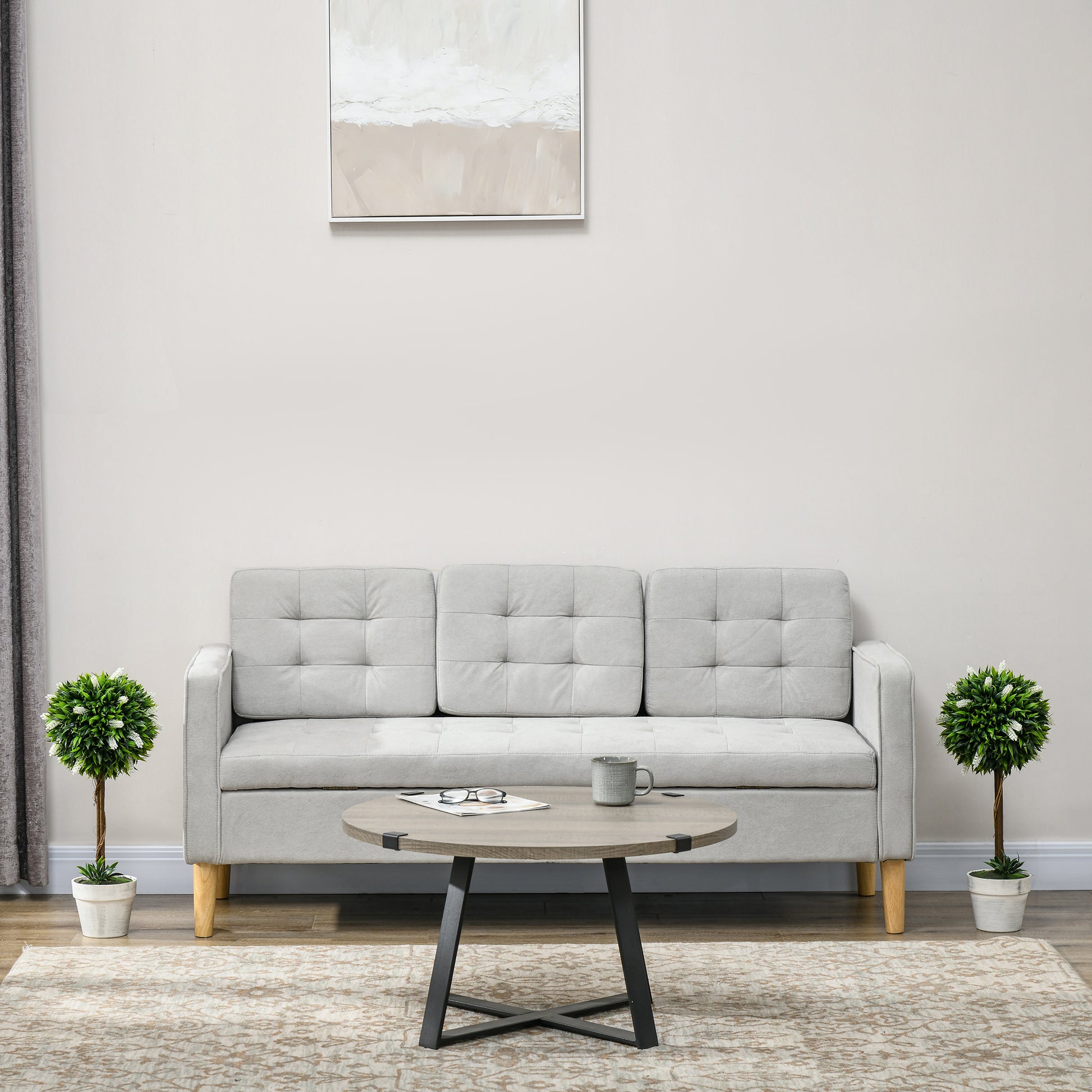 Set of 2 Decorative Artificial Plants Ball Trees with Flower