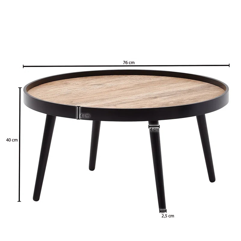Coffee Table Swifton round 76X40 Cm Sofa Table Living Room Table