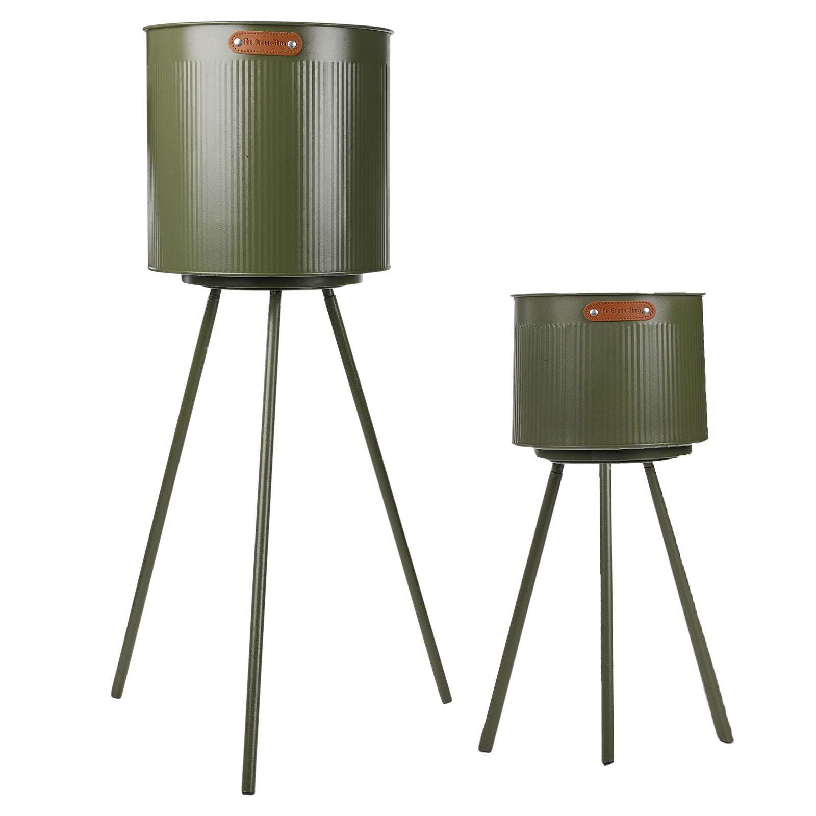 Outdoor Garden Patio Décor Metal Flower Pot Set Planter Raised on Legs