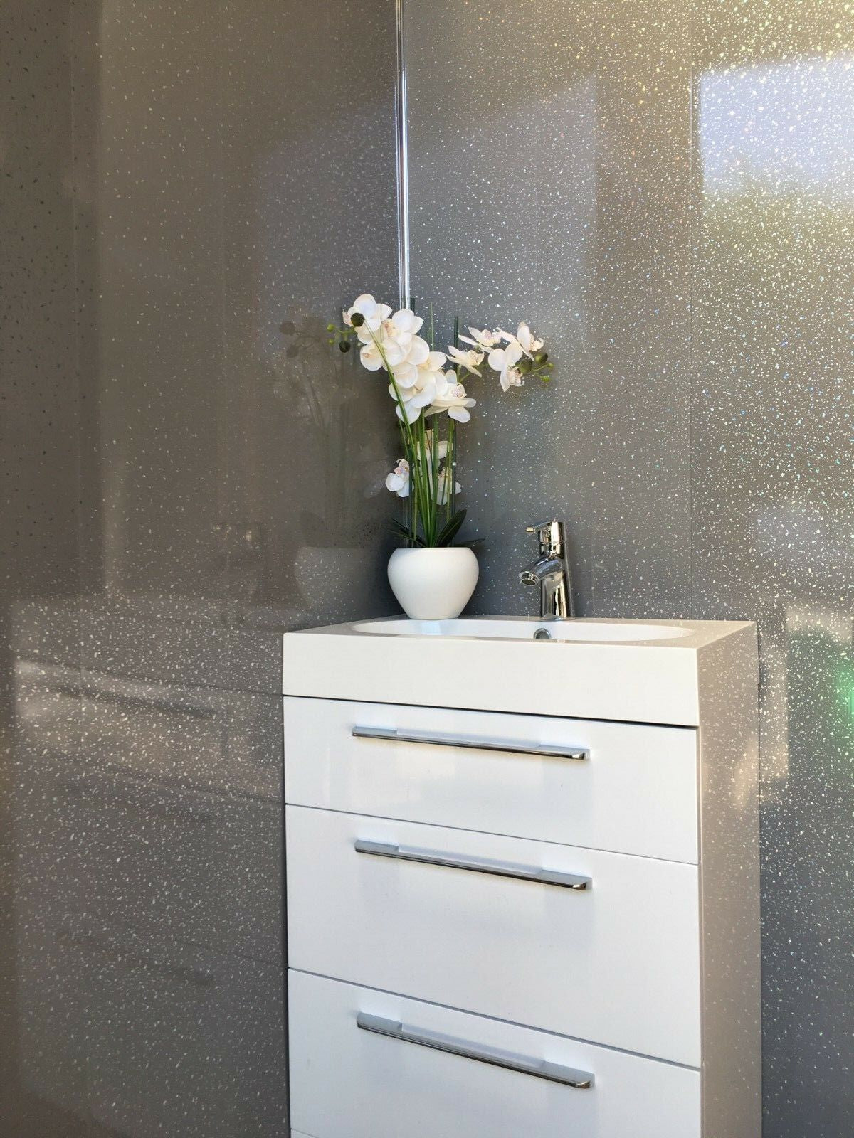 10 White Black Grey Sparkle & Marble Shower Wall Panels PVC Bathroom Cladding