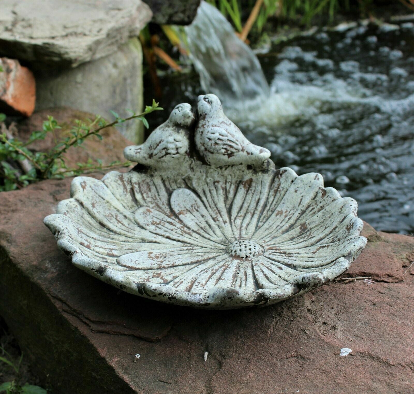 GARDEN ORNAMENT BIRD BATH BOWL OUTDOOR INDOOR OUTDOOR WATER WEATHERPROOF