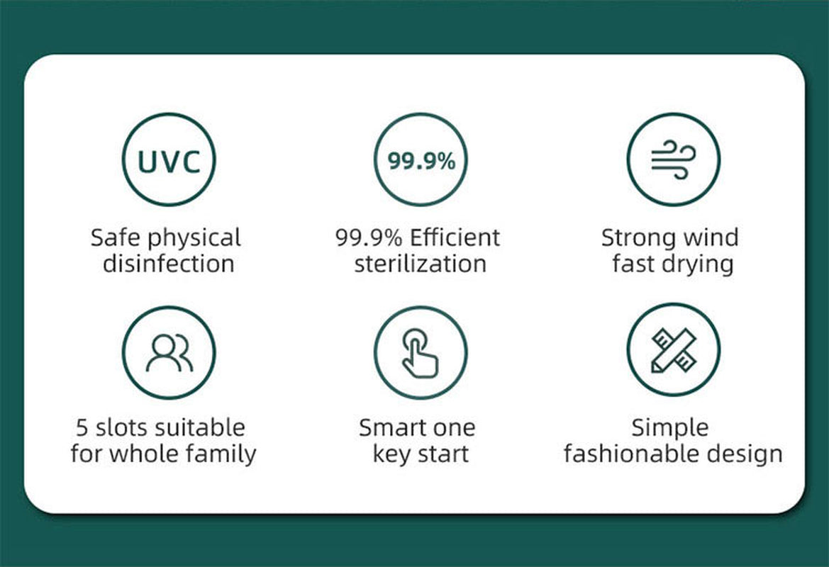 Caredite 2023 Toothbrush Sterilizer Holder with New Multi Colors, Fast Drying Professional Home Toothbrush Sterilizer Protect Your Family Oral Health Bathroom Wall-Mounted Adjustable