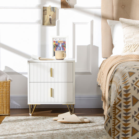 Small Chest of Drawers, Dresser with Handles Living Room White