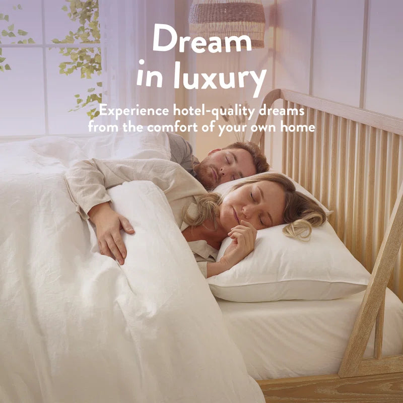 Duck Feather 100% Cotton Cover Medium Support Back Sleeper Machine Washable Pillow