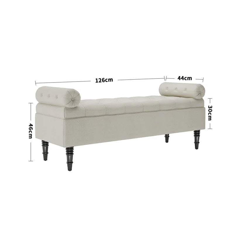 Ethelsville Upholstered Flip Top Storage Bench with Side Arms