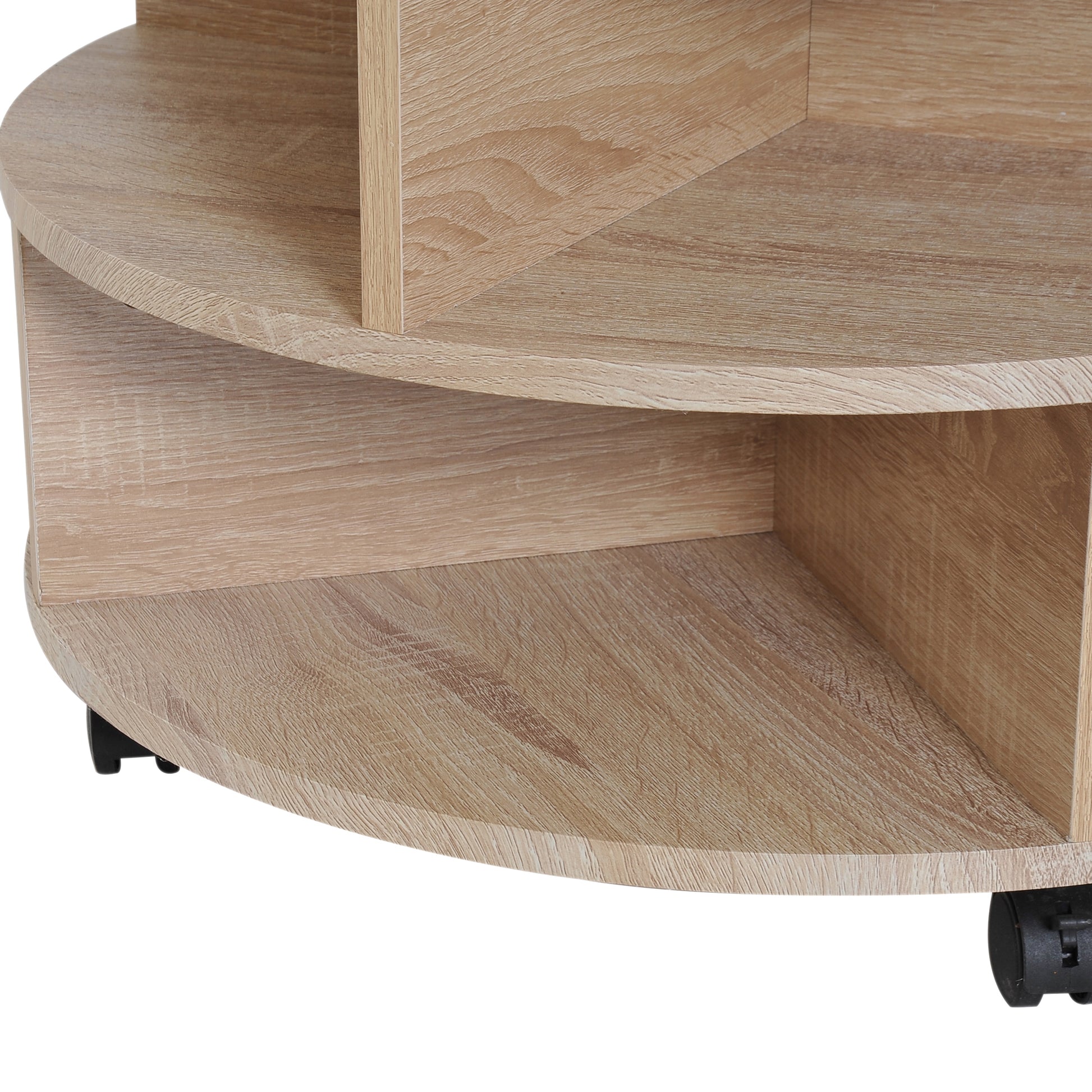 3 Tier round Coffee Table with Storage Shelves for Living Room