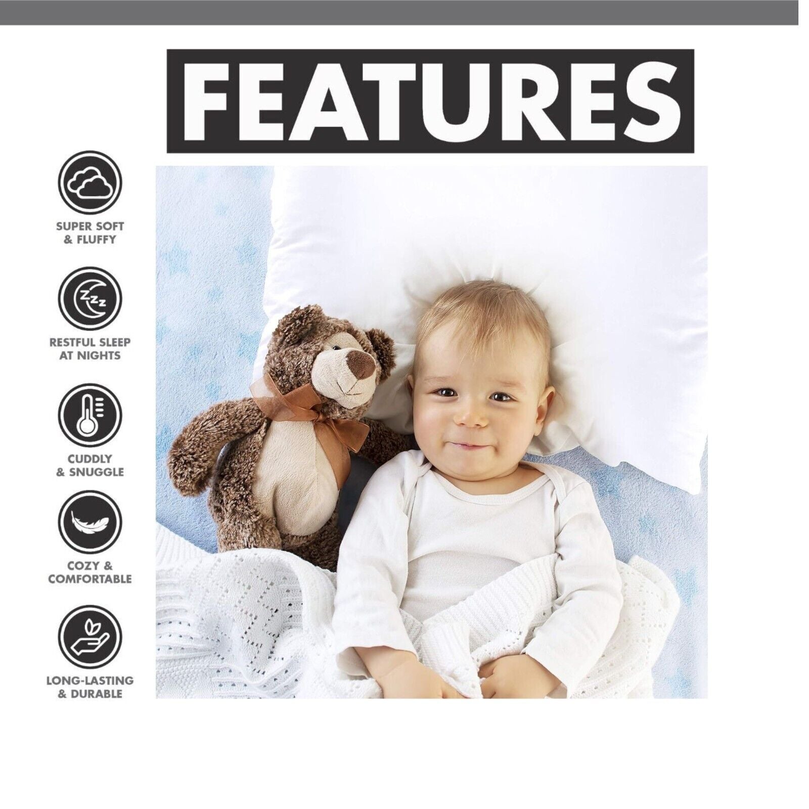 Pack of 4 Zipped WATERPROOF QUILTED Pillow Protectors Hypoallergenic Soft Covers