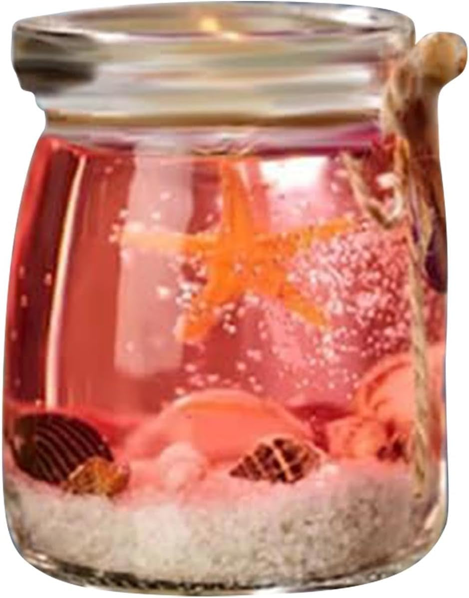 Aromatherapy Candle Set - Gel Scented Candles | Aromatherapy Glass Candles | Shell Gel Wax Candle | Starfish Wellhorn Gel Candle | Portable Scented Candles for Travel, Spa, Bath, Yoga