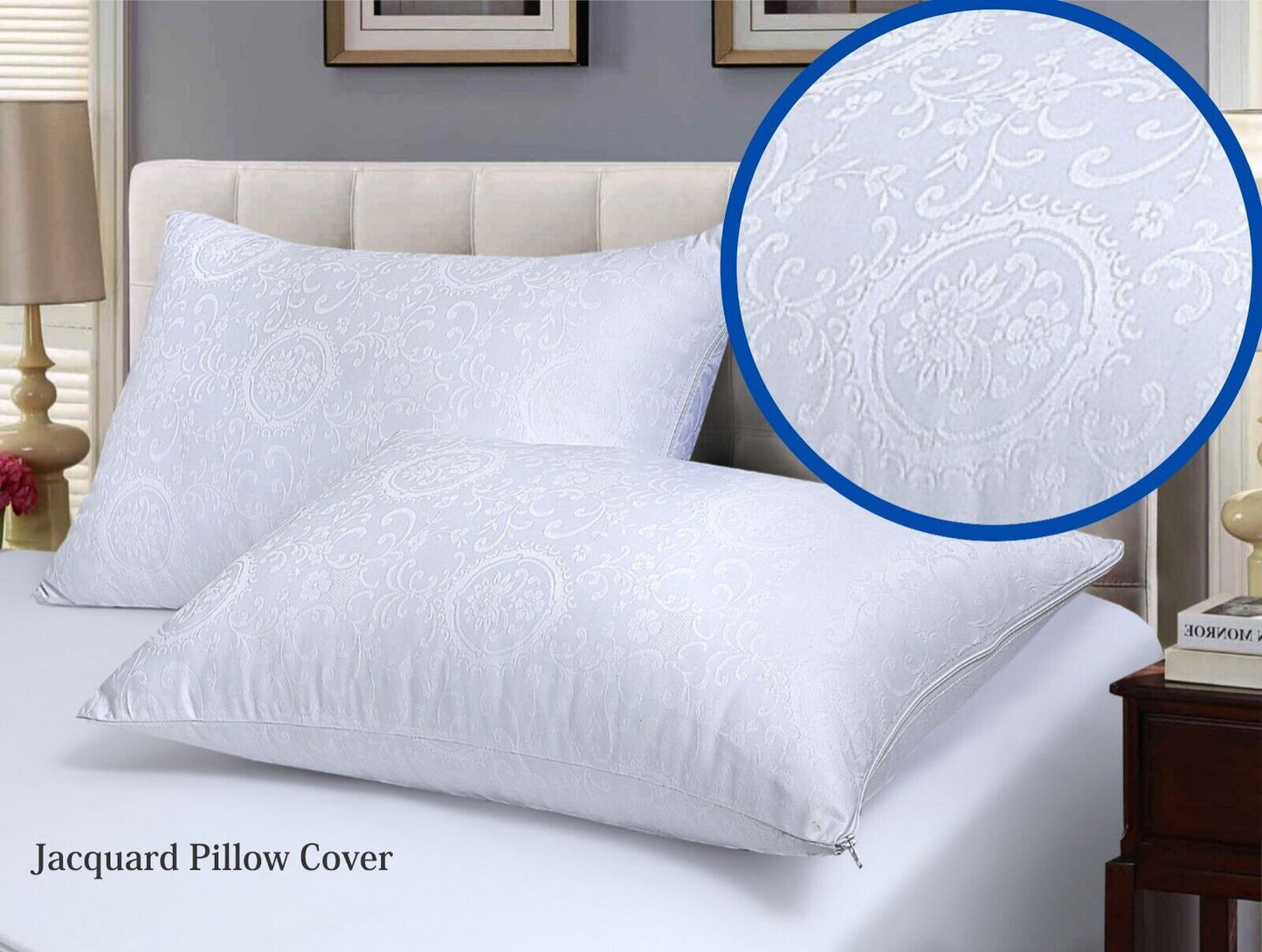 Pack of 4 Zipped WATERPROOF QUILTED Pillow Protectors Hypoallergenic Soft Covers