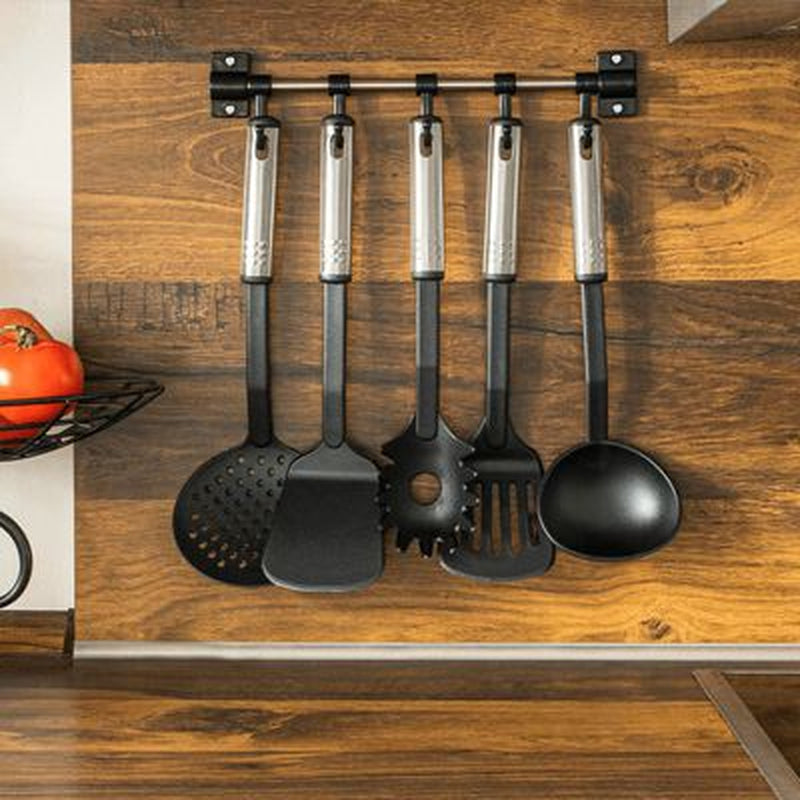 6 Piece Kitchen Tool Set Black and Silver