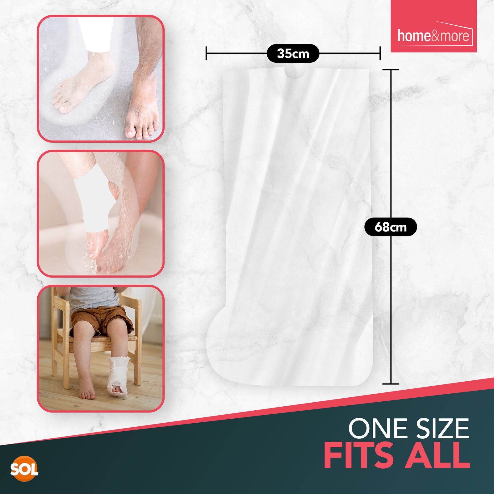 4 Waterproof Half Leg Cast Cover Plaster Foot Protector Reusable for Bath Shower