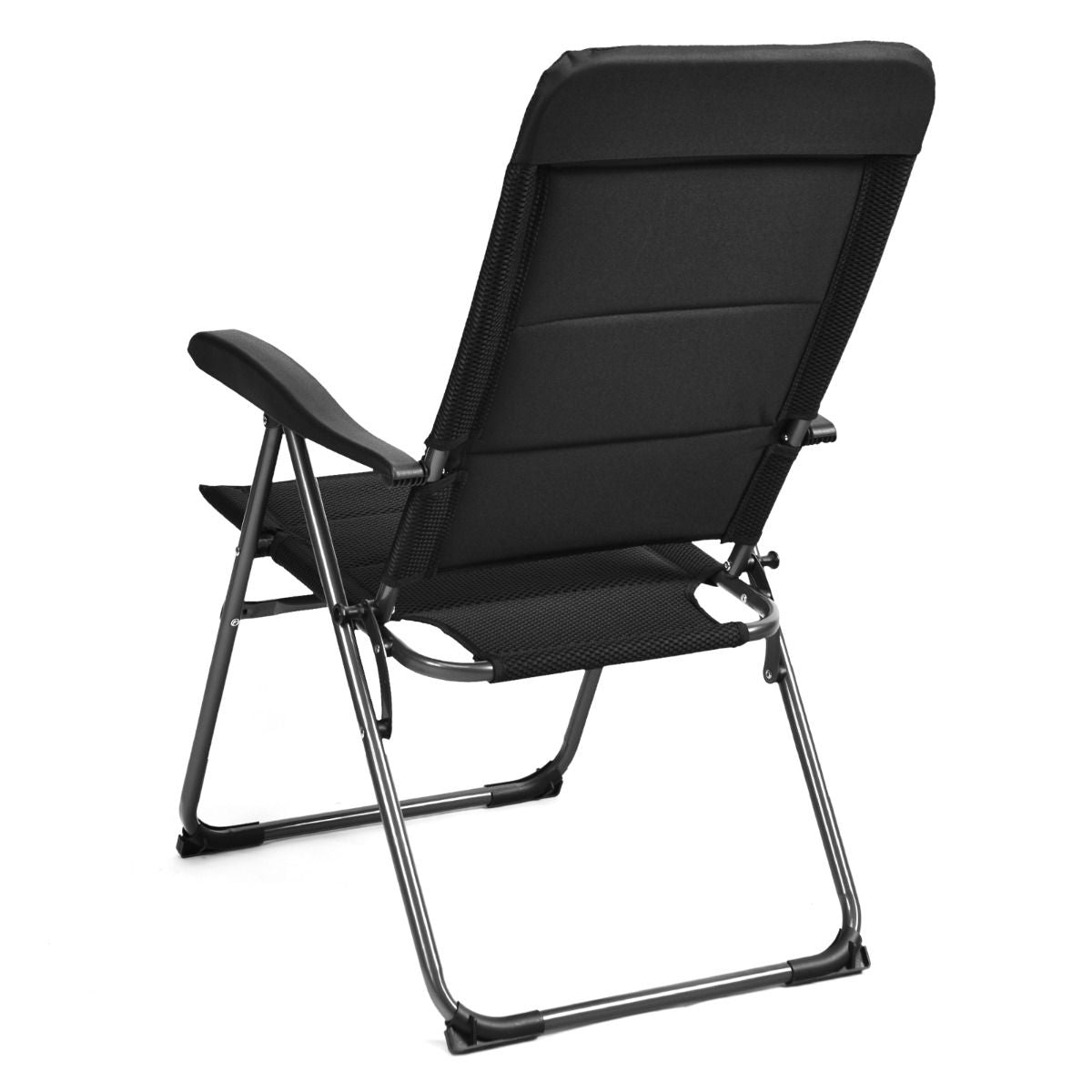 2-Piece Padded Patio Lounger Chair with 7 Adjustable Backrest Positions