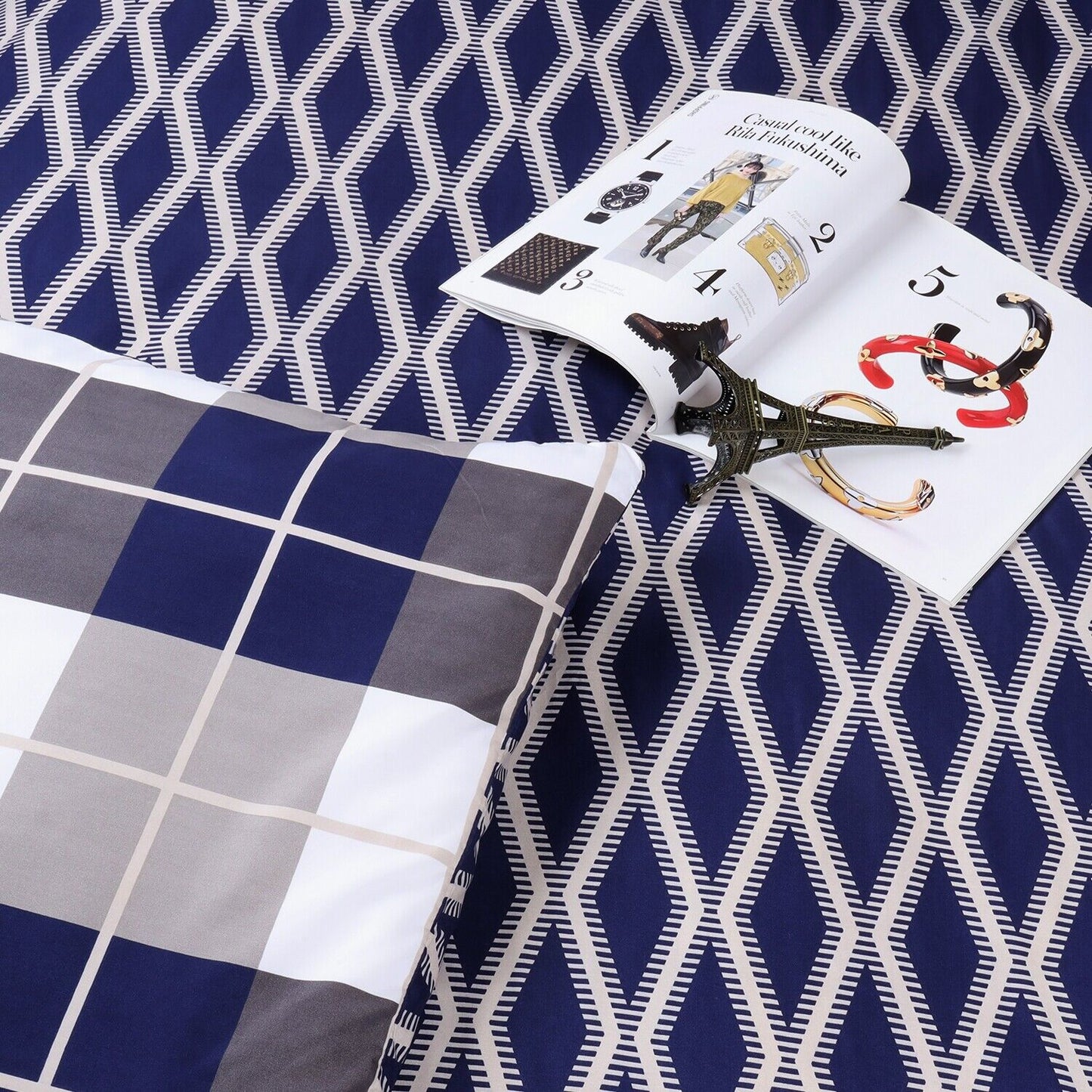Luxury Reversible Duvet Cover Quilt Cover Bedding Set Single Double King Size