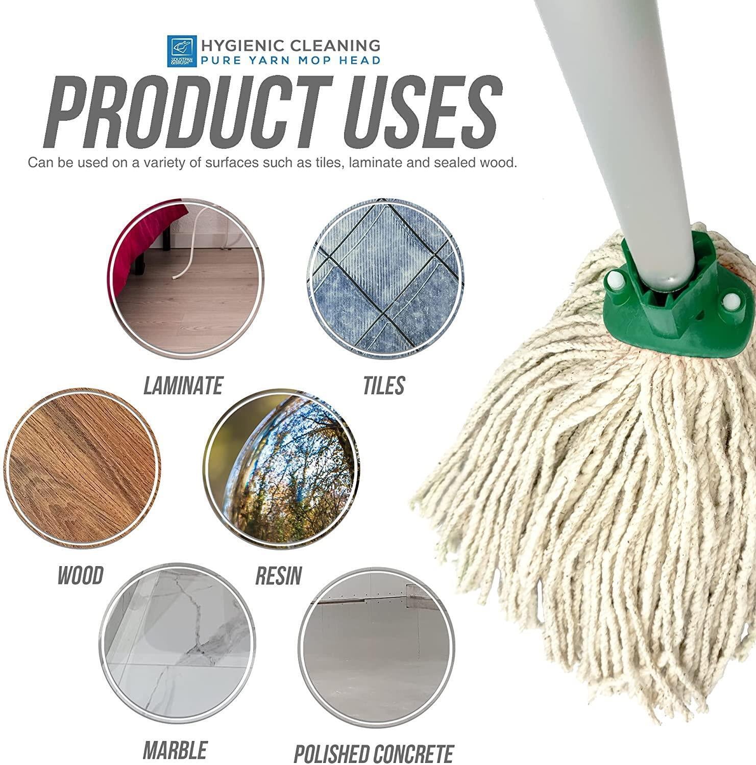 10X Green Cotton Floor Mop Heads Set Replacement Heavy Duty Cleaning Kitchen