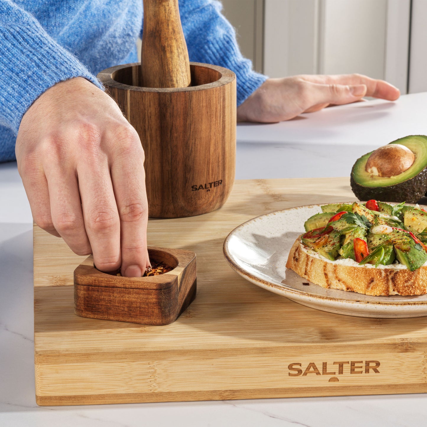 Salter Kitchen Set Storage Canisters Tea Coffee Sugar Salt & Pepper Pinch Pots