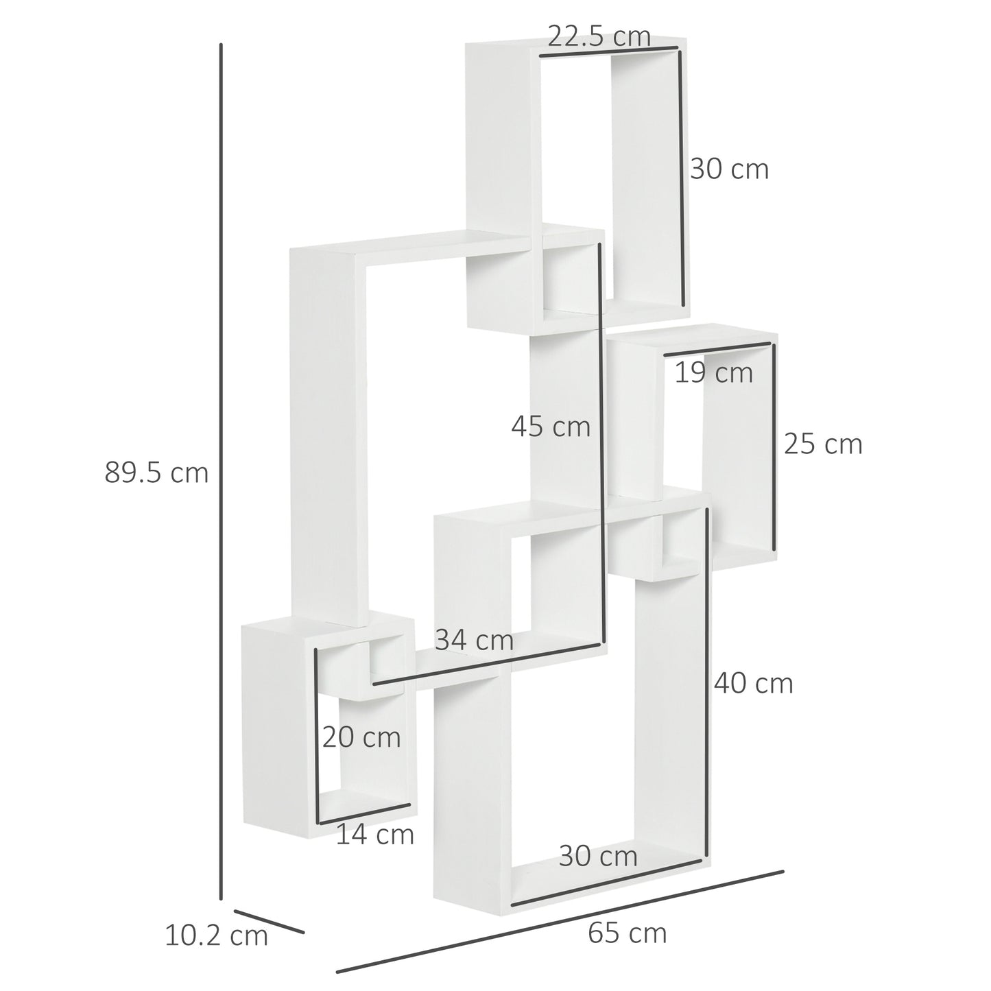 Wall Mounted Interlocking Cube Shelves, Display Wall Shelf for Living Room