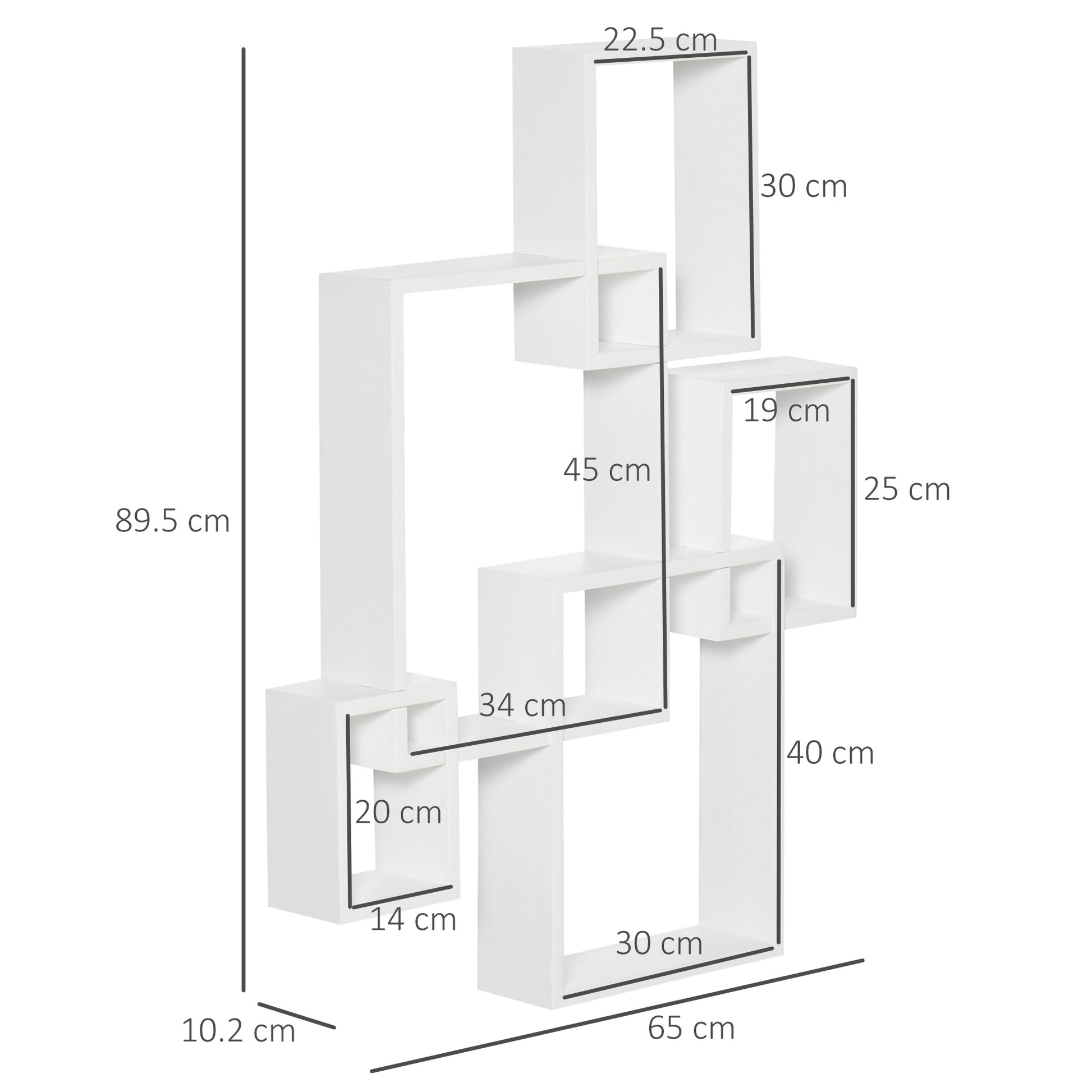 Wall Mounted Interlocking Cube Shelves, Display Wall Shelf for Living Room