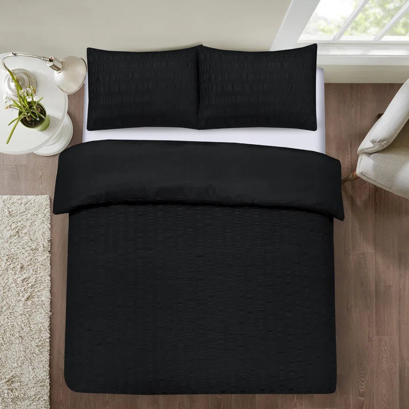 Seersucker Duvet Cover Set with Pillowcases