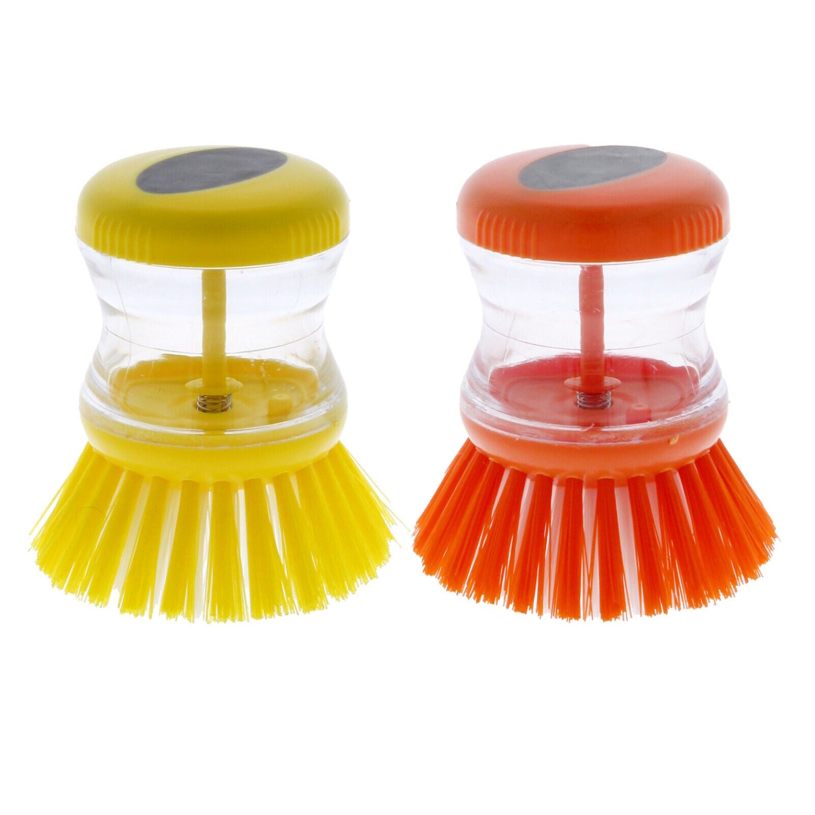 2X Kitchen Liquid Soap Dispenser Dish Washing up Brushes Scrubber Cleaning Tools