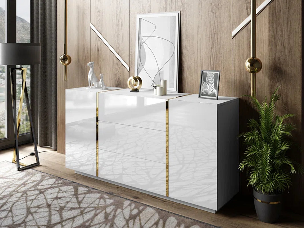 ONYX Living Room Set White High Gloss