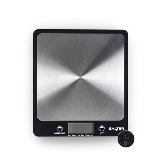 Salter Kitchen Scale Digital Stainless Steel Platform Cooking Scale Black Evo
