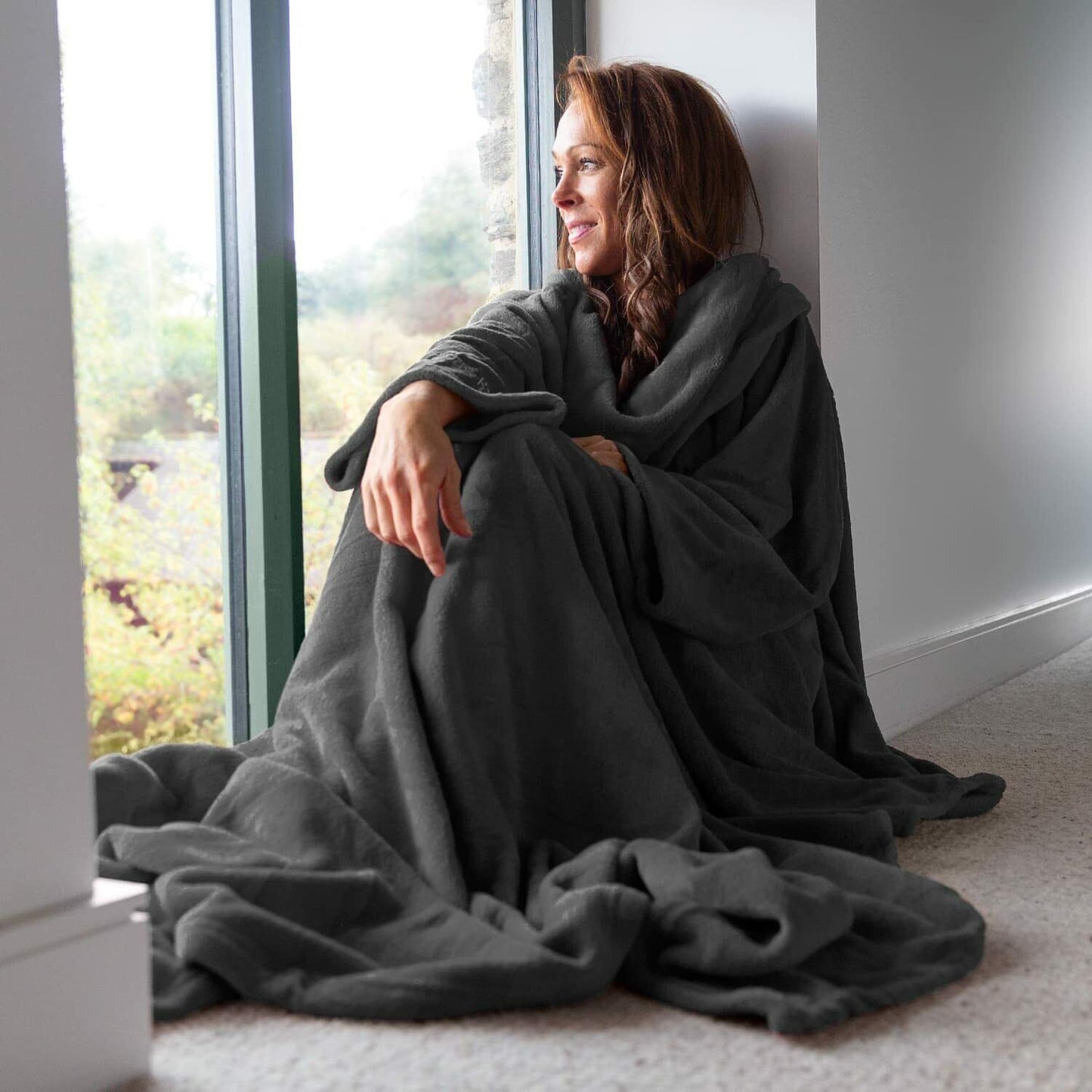 Genuine Snug Rug DELUXE ™ ADULT Cosy Warm SLEEVED Arms Blanket Fleece Official