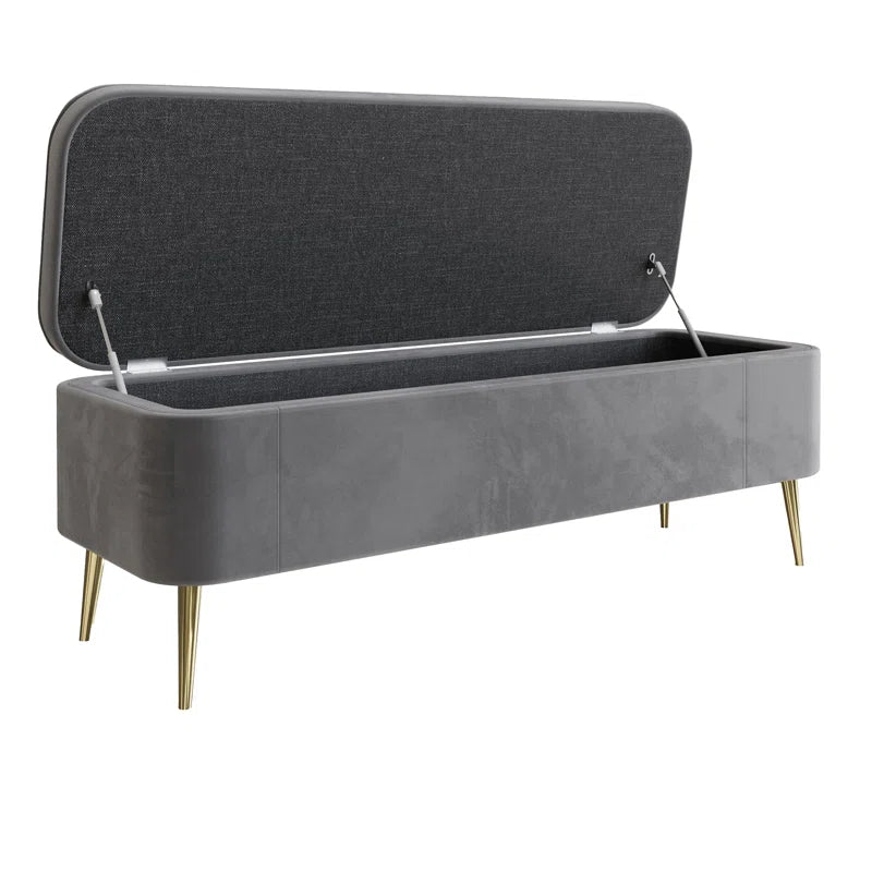 Analissa Velvet Upholstered Storage Bench