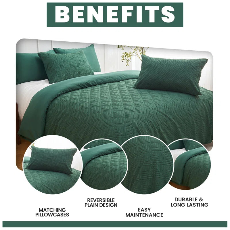 Polyester Geometric Duvet Cover with Pillowcases