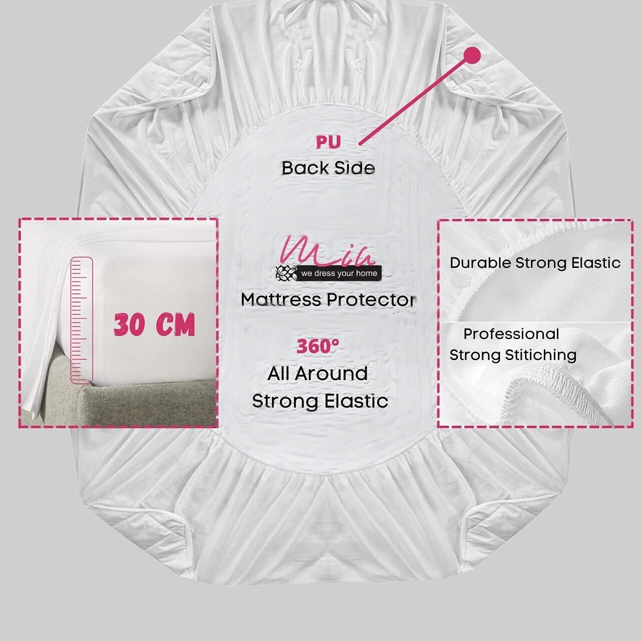 MATTRESS COVER PROTECTOR WATERPROOF TERRY FITTED SHEET SINGLE DOUBLE KING SIZE