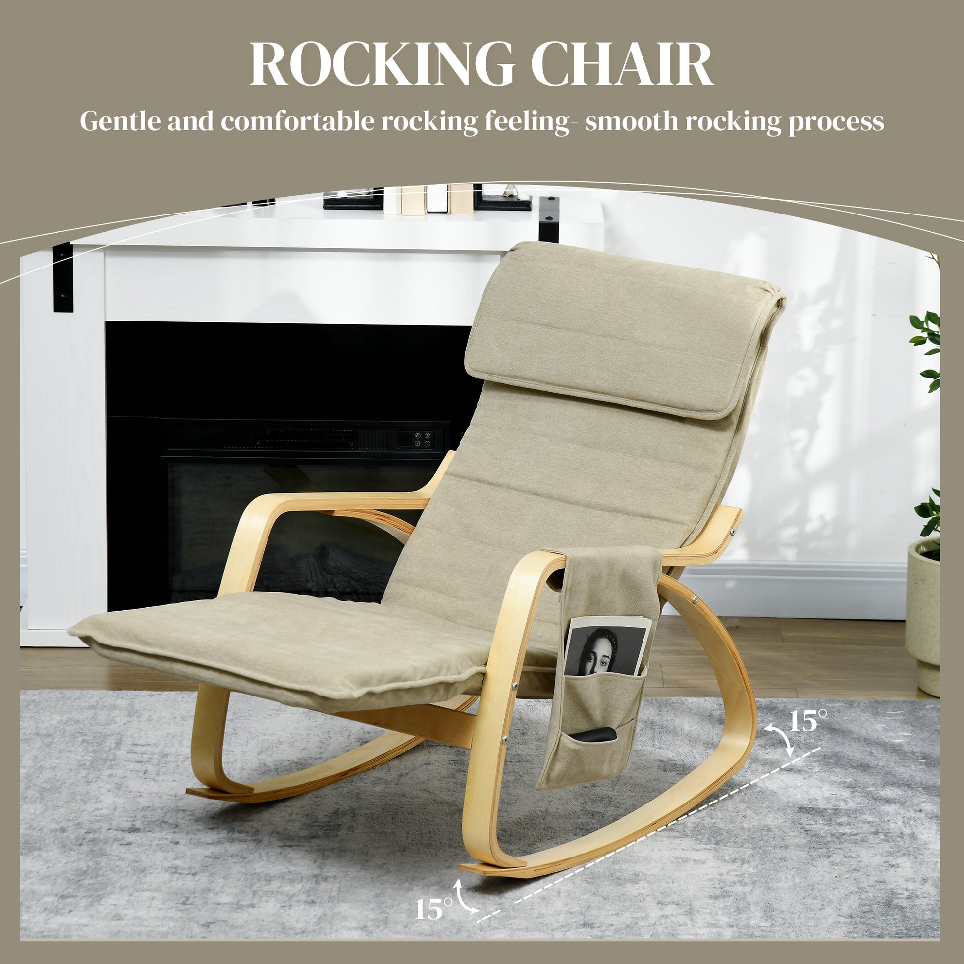 Modern Rocking Lounge Chair Recliner with Adjustable Footrest