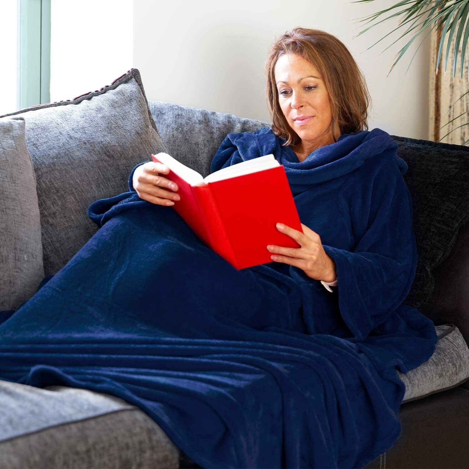 Genuine Snug Rug DELUXE ™ ADULT Cosy Warm SLEEVED Arms Blanket Fleece Official